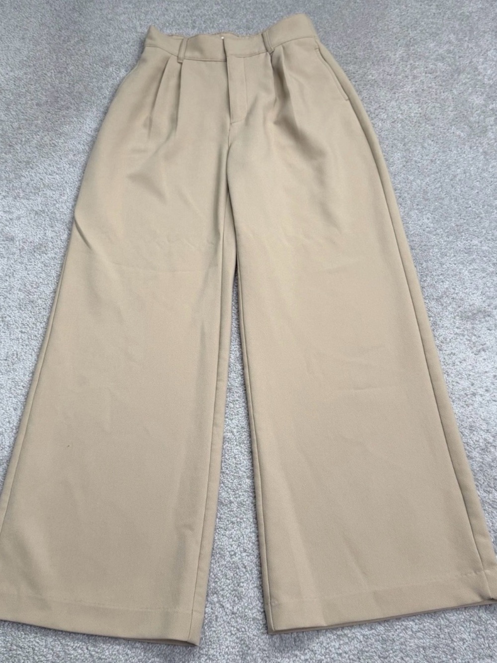 Abercrombie beige wide leg pleated dress pants XS Short